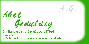 abel geduldig business card